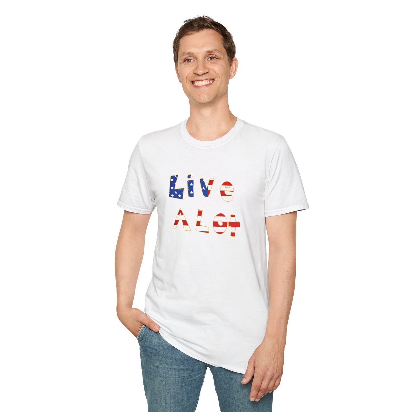 Live A Lot Tee — American Flag Edition (Multiple Color Options)