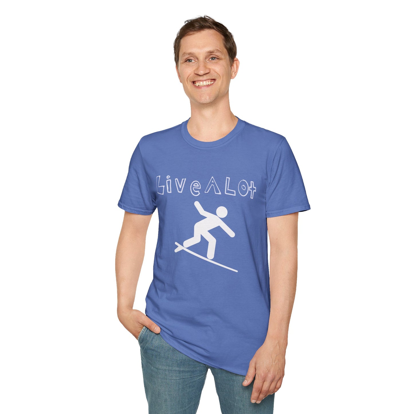 Live A Lot - Surfer Tee — Front & Back Print (Multiple Color Options)