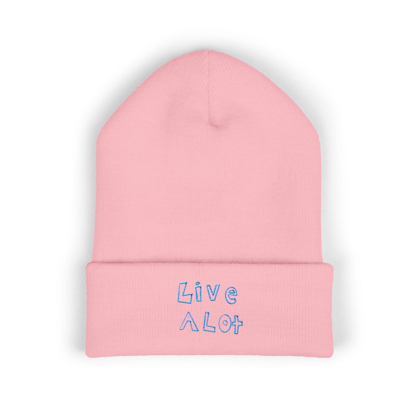 LIVE A LOT - Embroidered Beanie – Aqua/Teal (various color options)