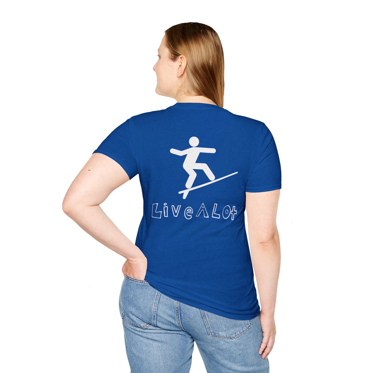 Live A Lot - Surfer Tee — Front & Back Print (Multiple Color Options)