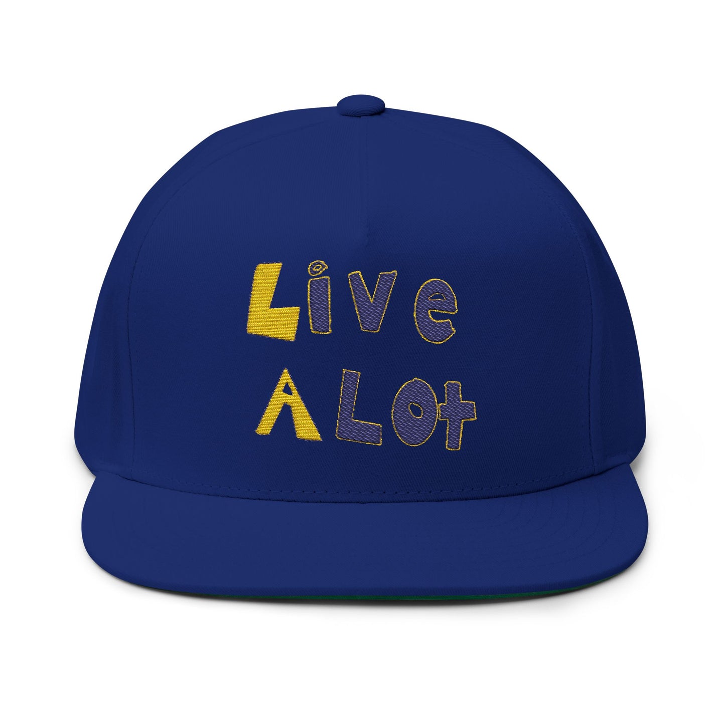 LIVE A LOT – LA – Flat Bill Cap (Purple & Gold)