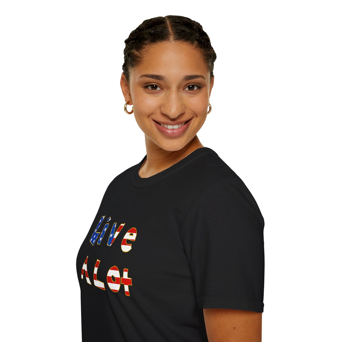 Live A Lot Tee — American Flag Edition (Multiple Color Options)