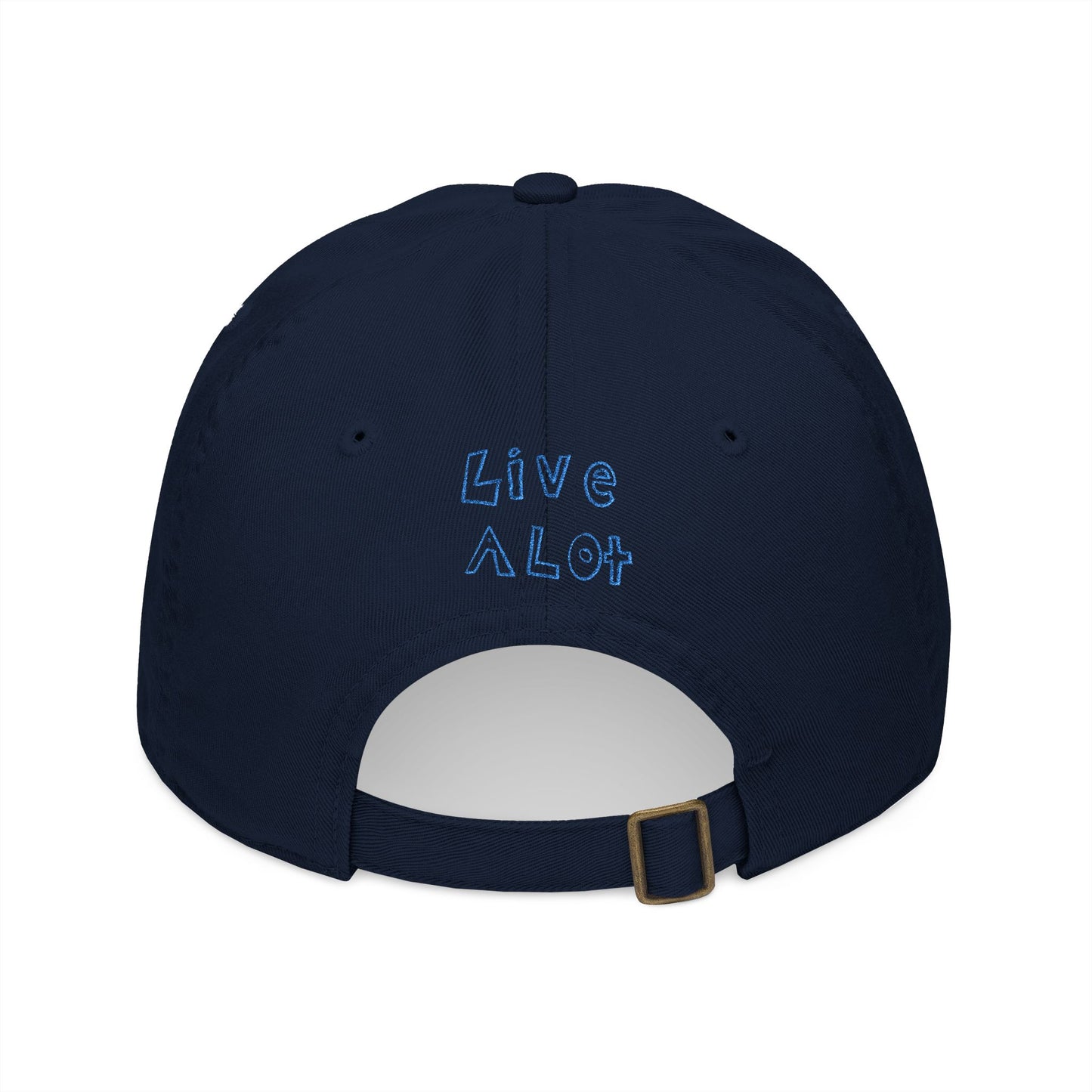 LIVE A LOT - Dad Cap – Bold Blue Embroidery (various color options)