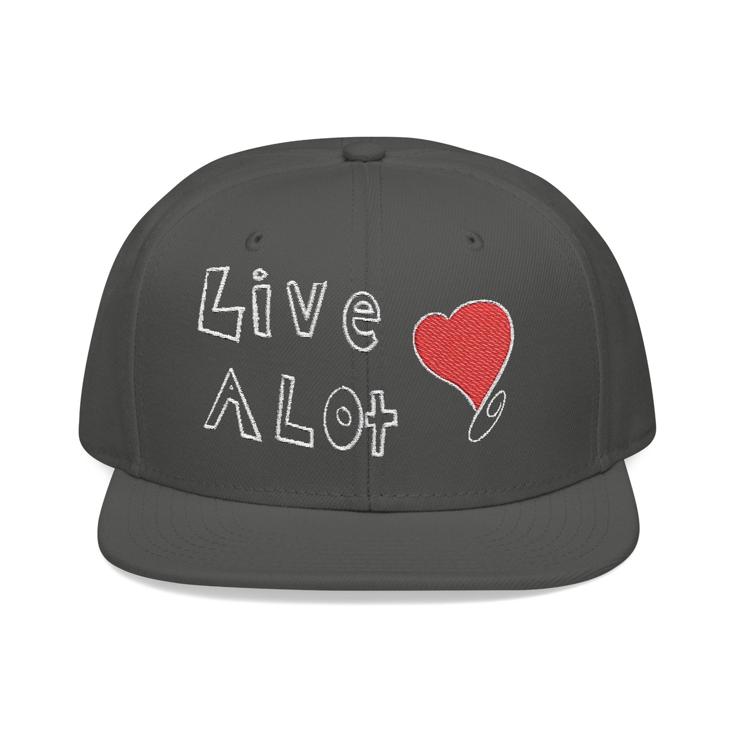 LIVE A LOT (Heart): Snapback Hat (many color combinations)