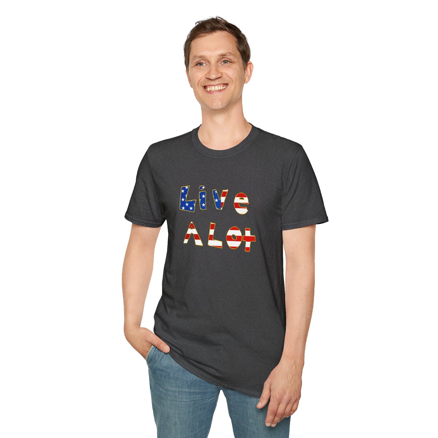 Live A Lot Tee — American Flag Edition (Multiple Color Options)