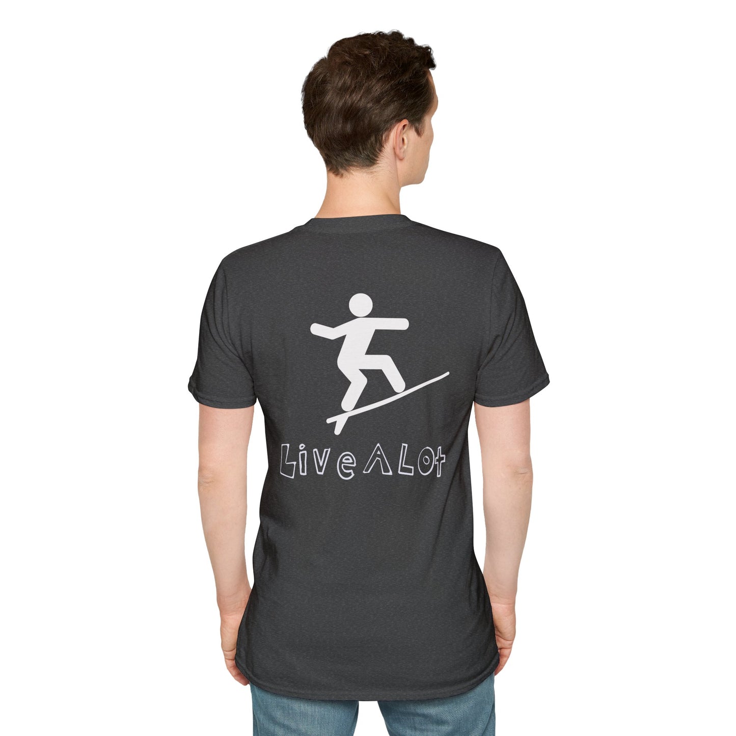 Live A Lot - Surfer Tee — Front & Back Print (Multiple Color Options)