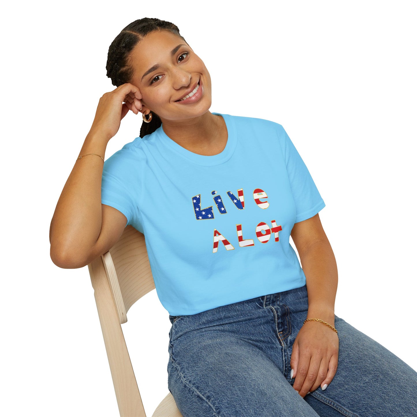 Live A Lot Tee — American Flag Edition (Multiple Color Options)
