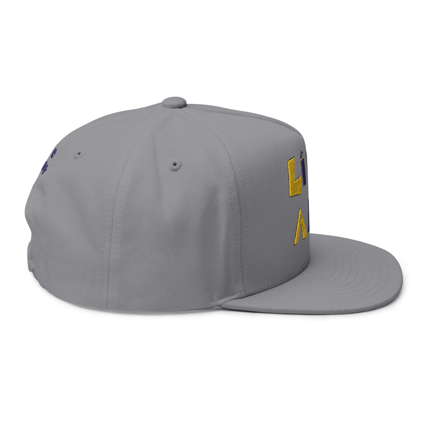 LIVE A LOT – LA – Flat Bill Cap (Purple & Gold)
