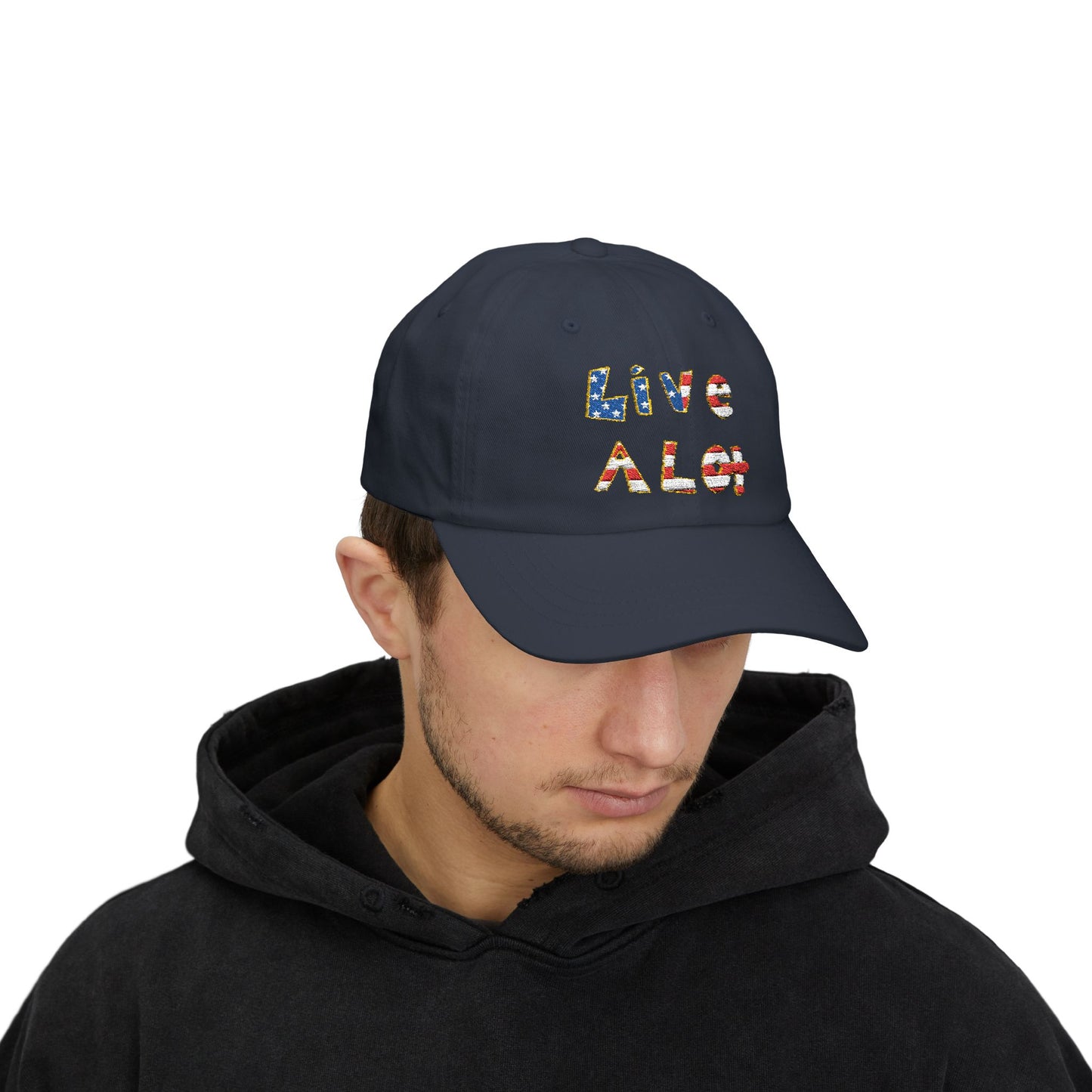 LIVE A LOT® Dad Cap – American Flag Edition