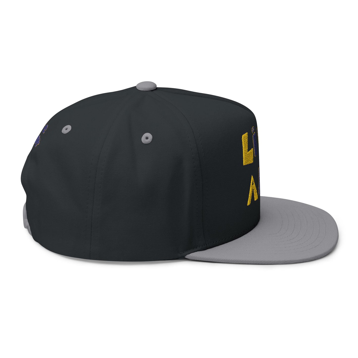 LIVE A LOT – LA – Flat Bill Cap (Purple & Gold)