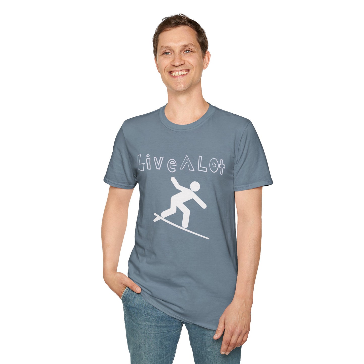 Live A Lot - Surfer Tee — Front & Back Print (Multiple Color Options)