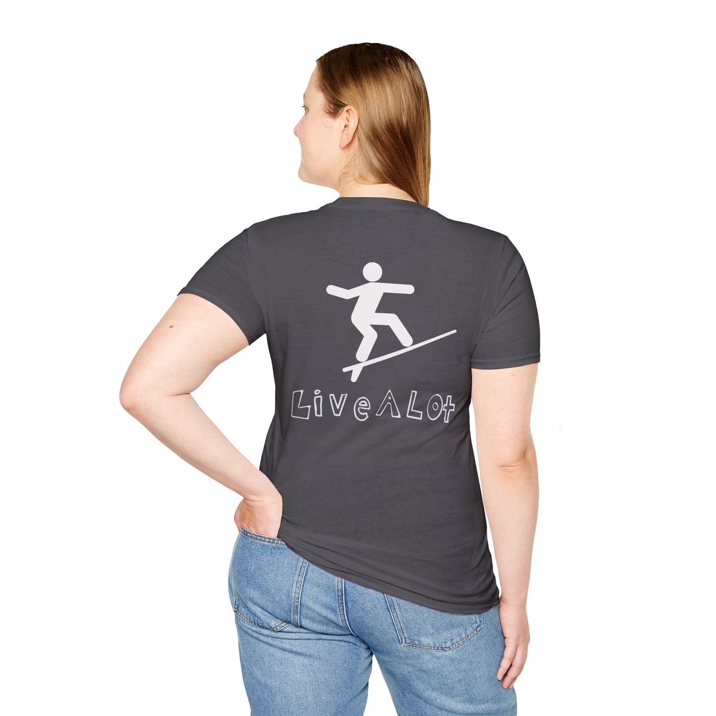 Live A Lot - Surfer Tee — Front & Back Print (Multiple Color Options)