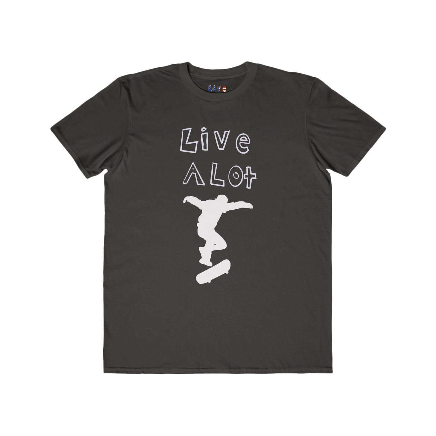 Live A Lot - Classic Cotton Tee — Skateboard Edition (Multiple Color Options)