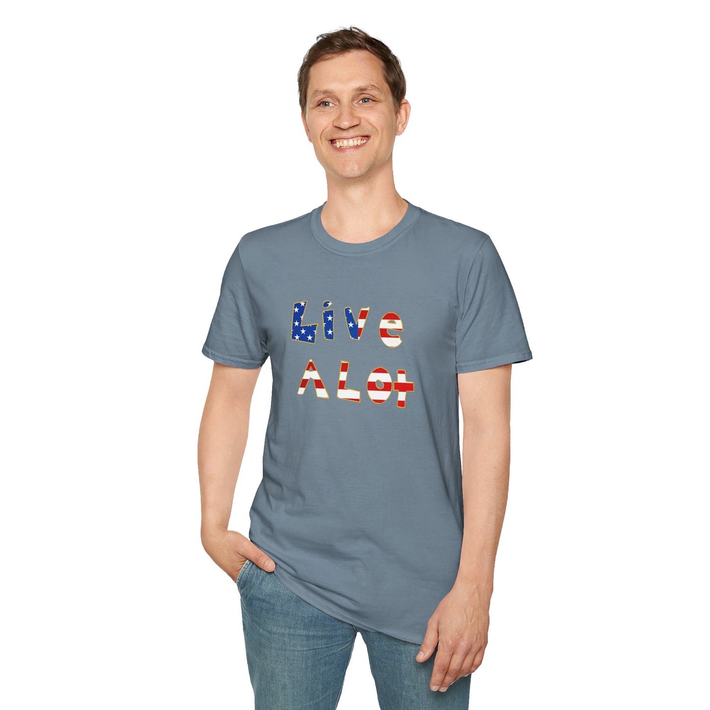 Live A Lot Tee — American Flag Edition (Multiple Color Options)