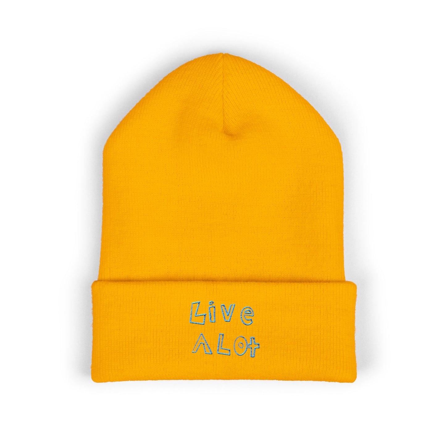 LIVE A LOT - Embroidered Beanie – Aqua/Teal (various color options)