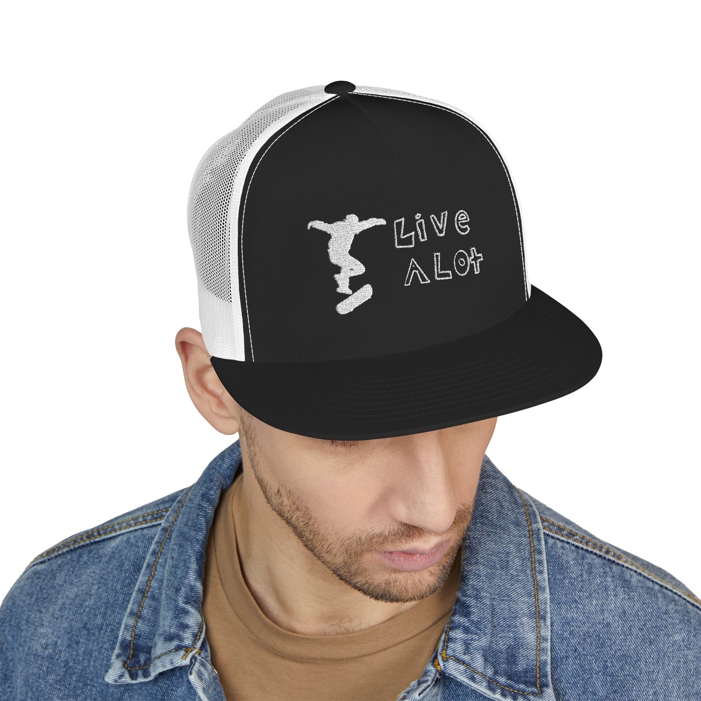 Live A Lot Panel Trucker Cap – Skateboarder Edition