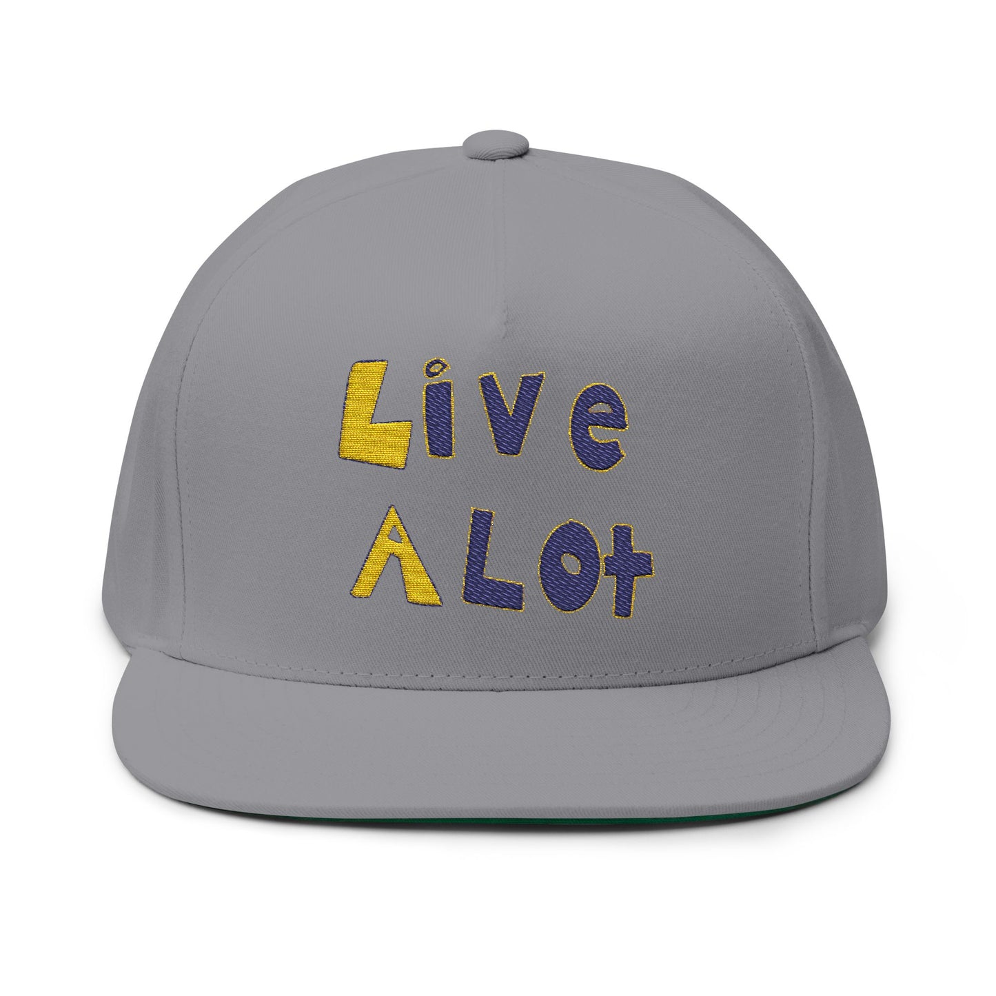 LIVE A LOT – LA – Flat Bill Cap (Purple & Gold)