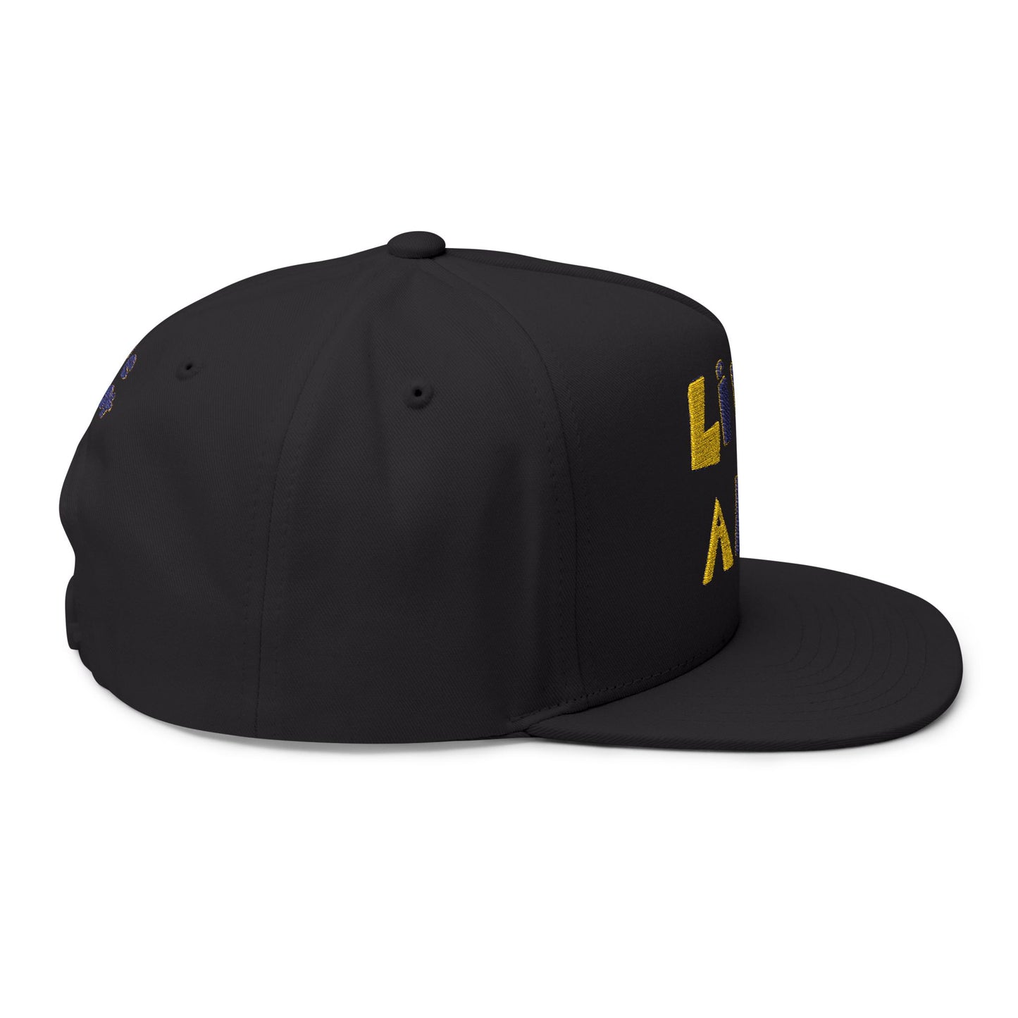 LIVE A LOT – LA – Flat Bill Cap (Purple & Gold)