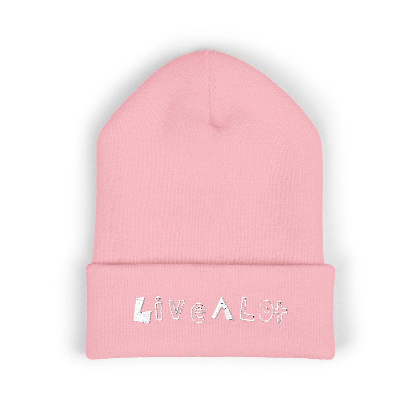LIVE A LOT - Embroidered Beanie – WHITE (various color options)
