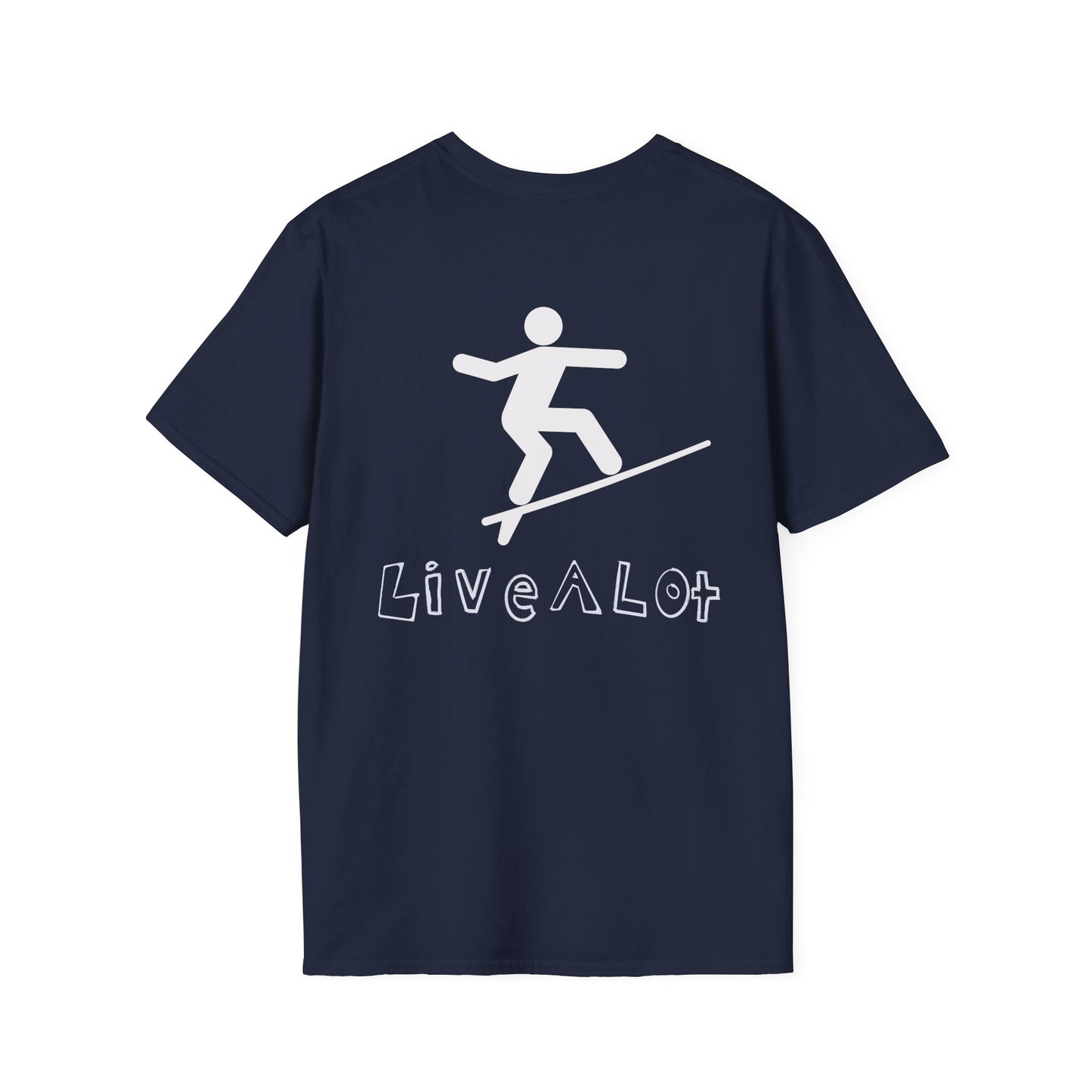 Live A Lot - Surfer Tee — Front & Back Print (Multiple Color Options)