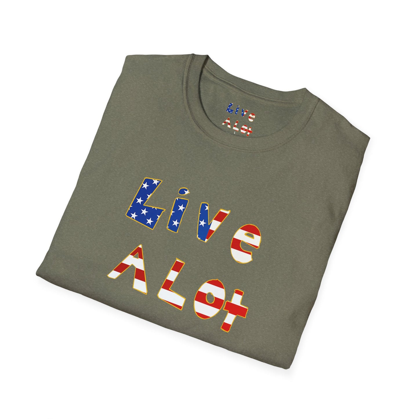 Live A Lot Tee — American Flag Edition (Multiple Color Options)
