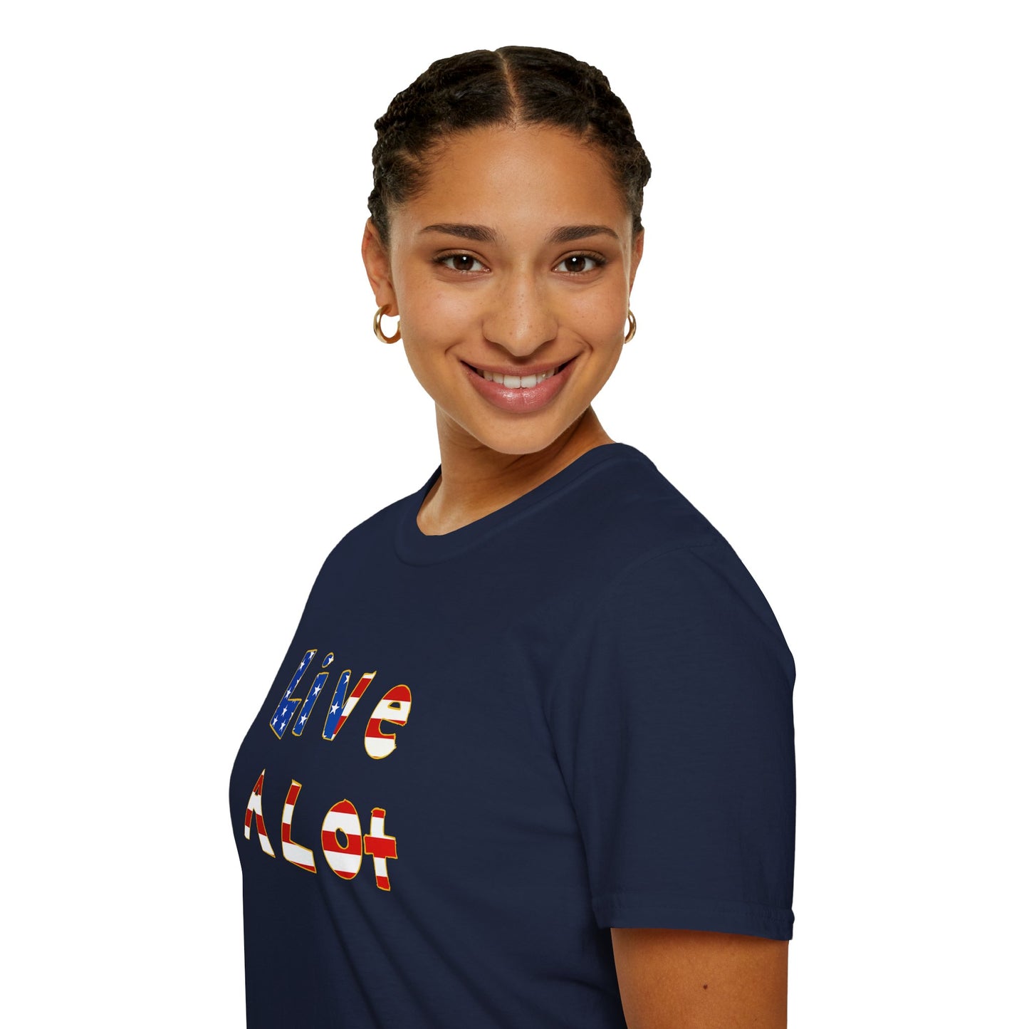 Live A Lot Tee — American Flag Edition (Multiple Color Options)