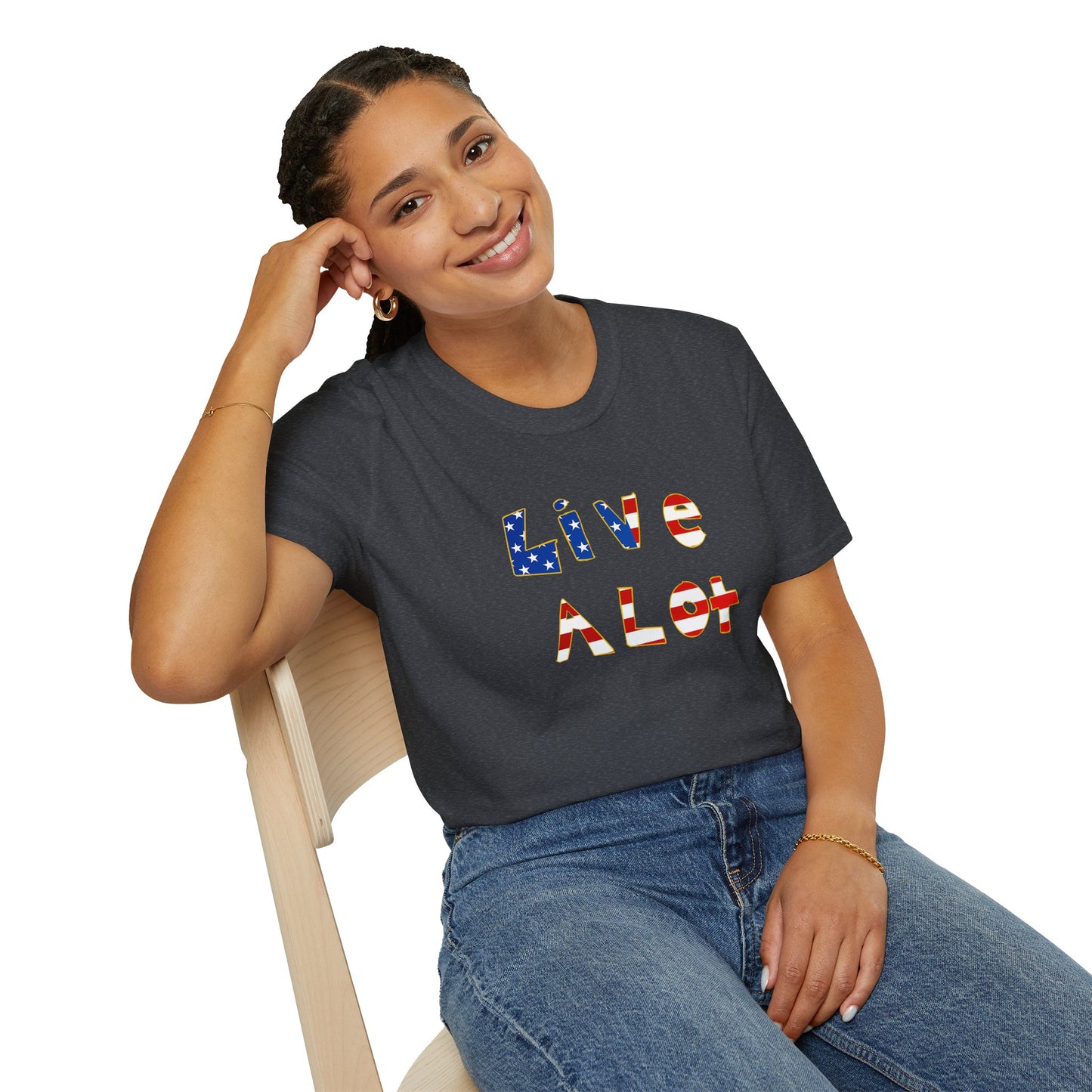 Live A Lot Tee — American Flag Edition (Multiple Color Options)