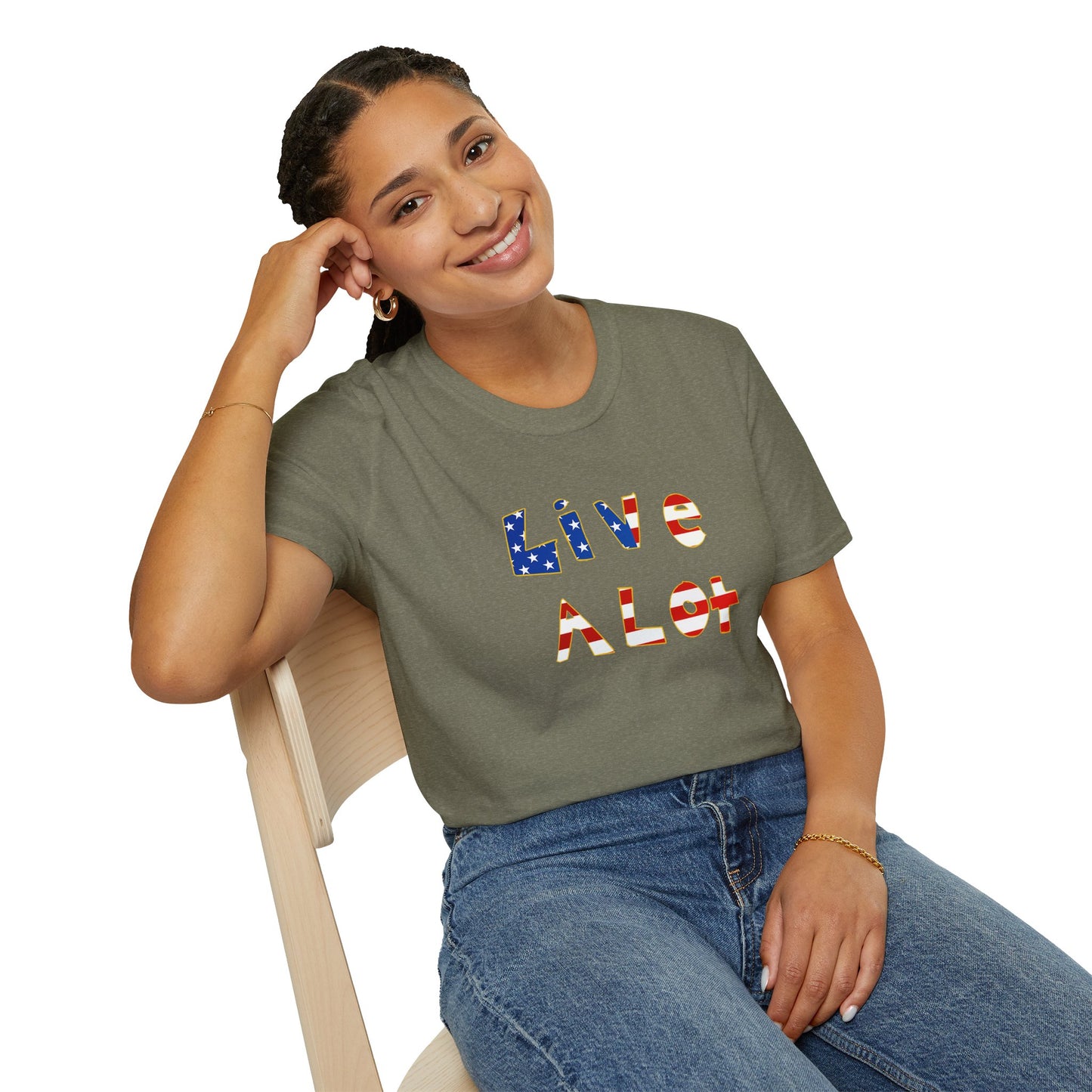 Live A Lot Tee — American Flag Edition (Multiple Color Options)