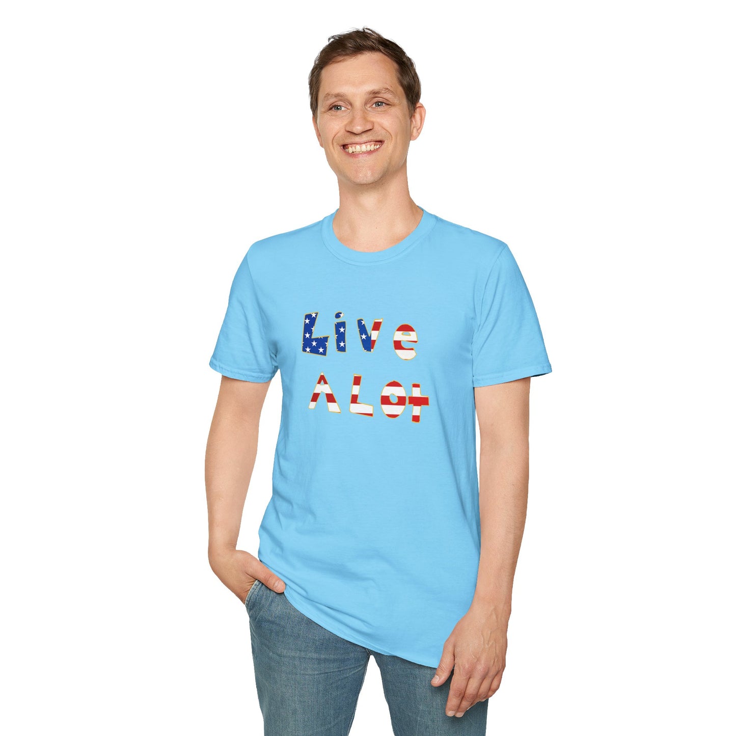 Live A Lot Tee — American Flag Edition (Multiple Color Options)