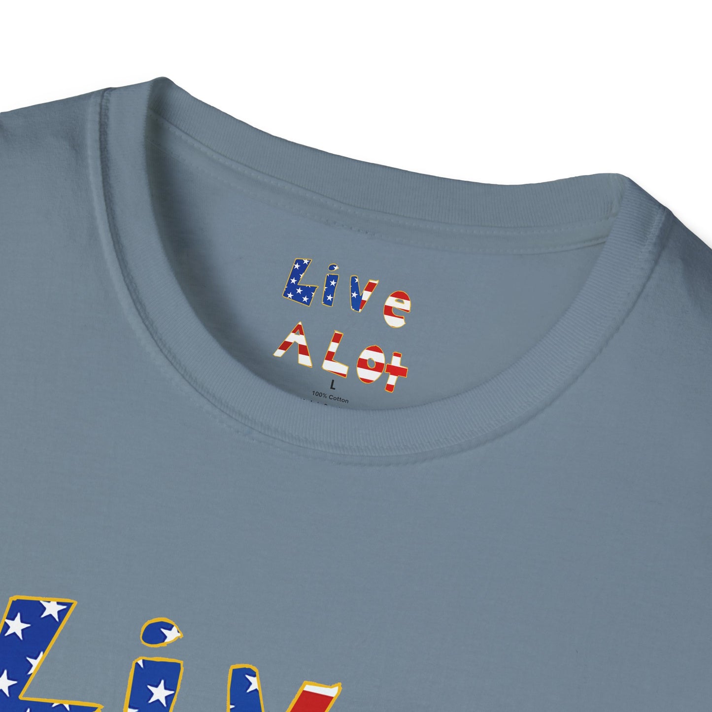 Live A Lot Tee — American Flag Edition (Multiple Color Options)