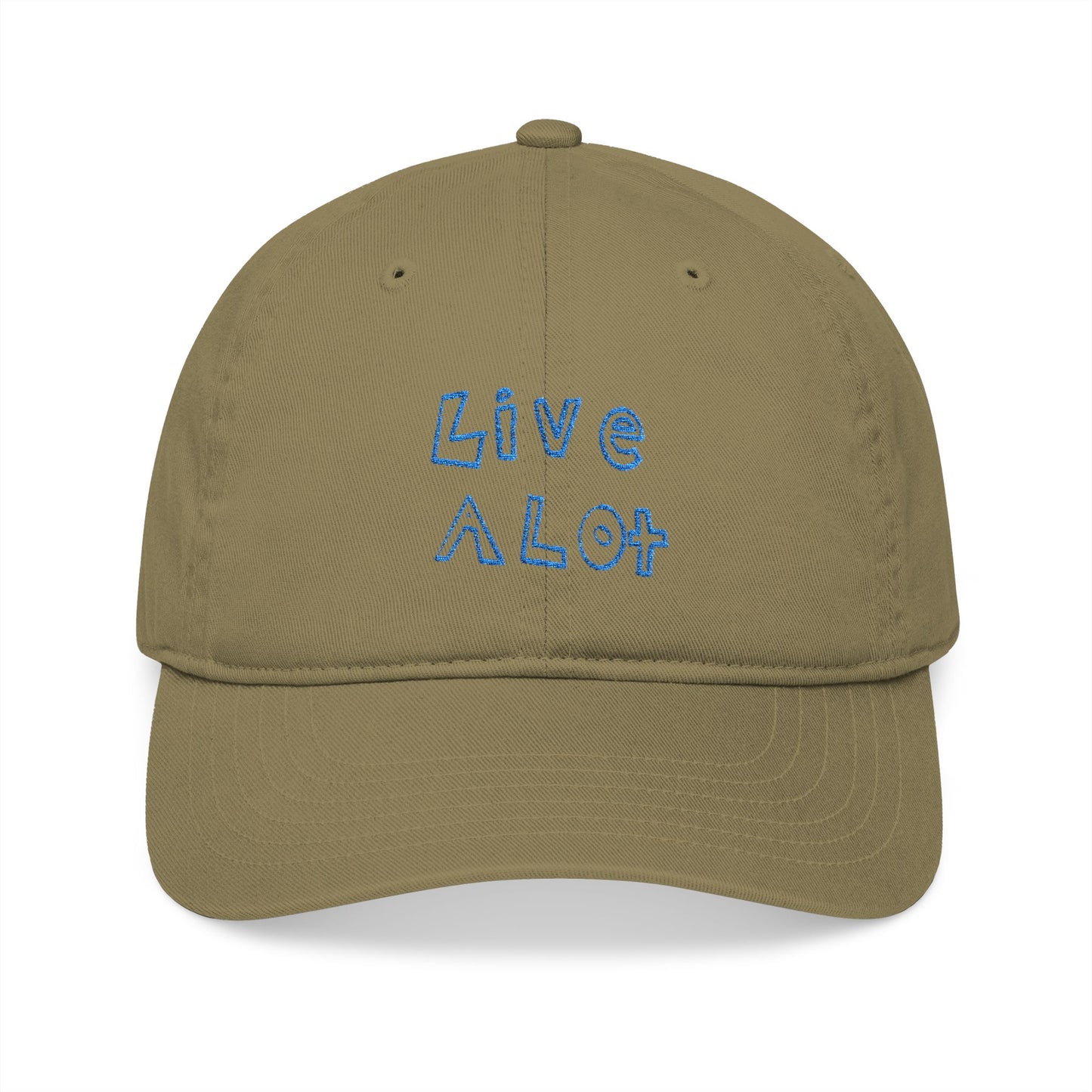 LIVE A LOT - Dad Cap – Bold Blue Embroidery (various color options)