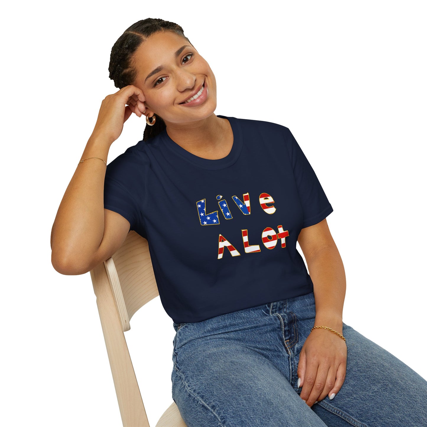 Live A Lot Tee — American Flag Edition (Multiple Color Options)