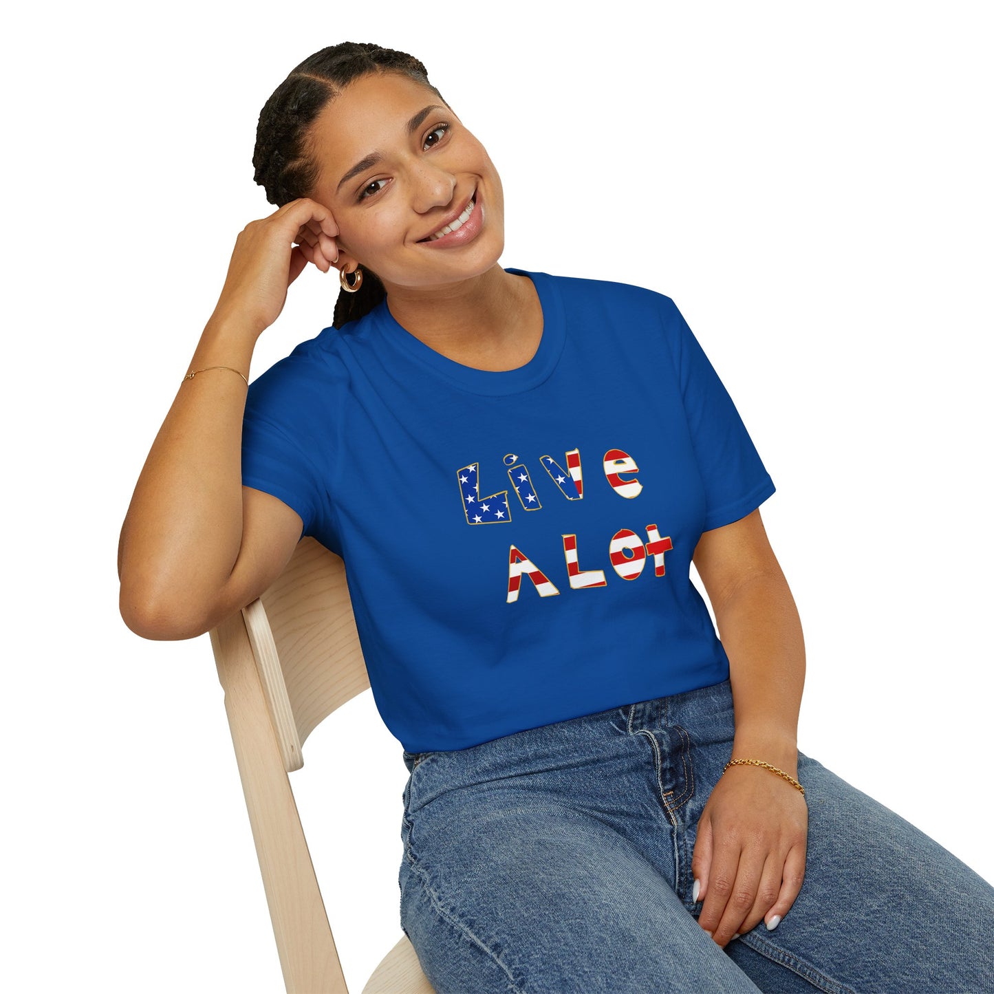 Live A Lot Tee — American Flag Edition (Multiple Color Options)