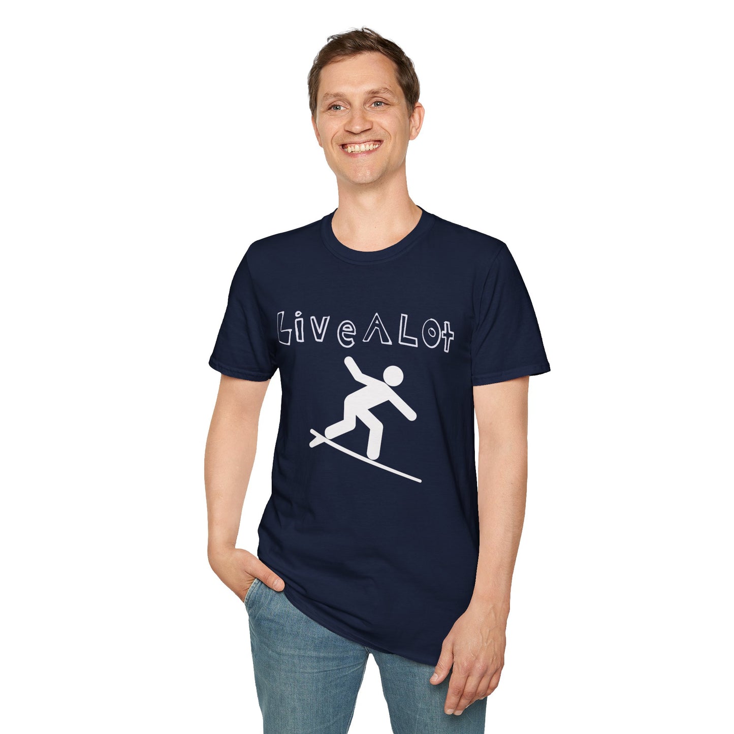 Live A Lot - Surfer Tee — Front & Back Print (Multiple Color Options)
