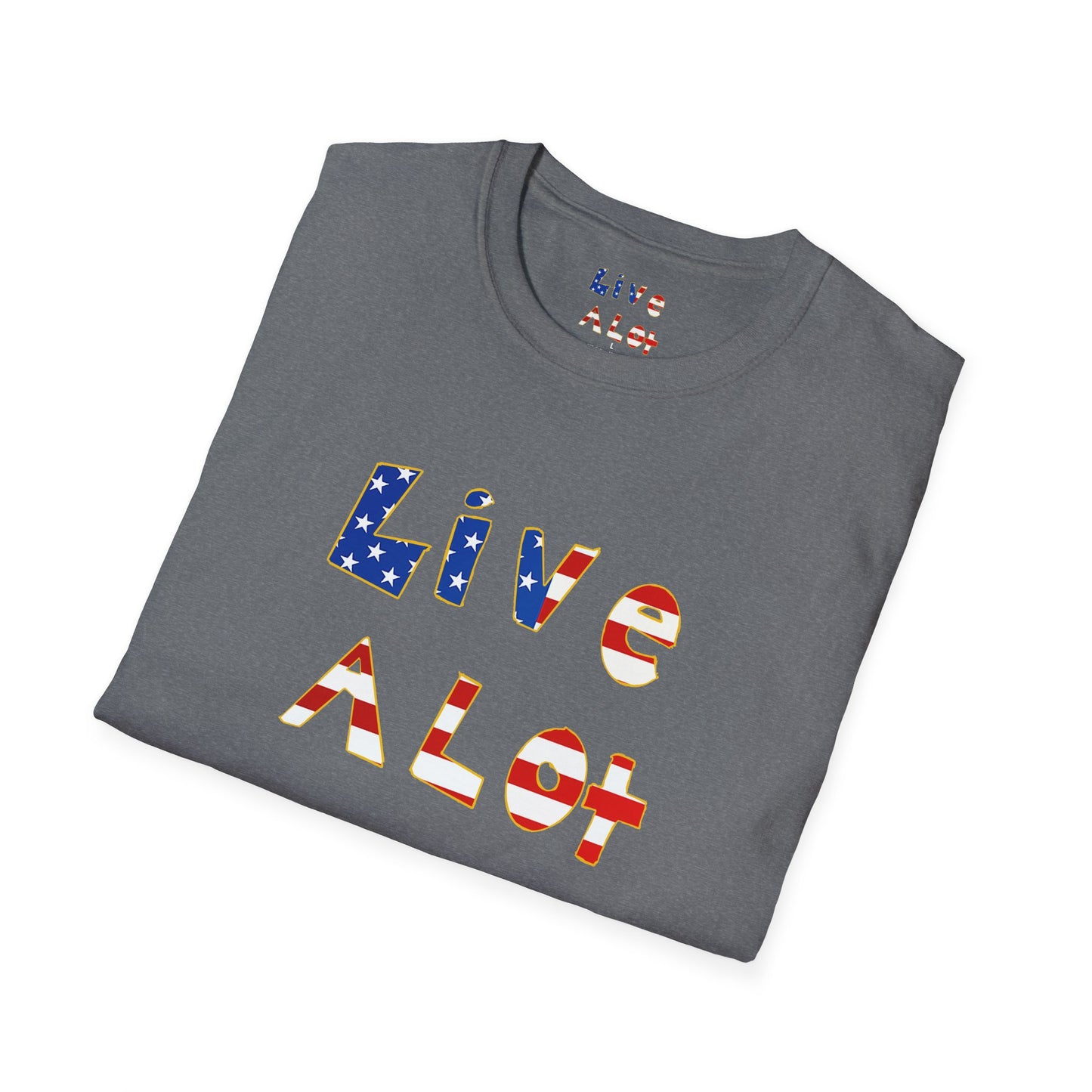 Live A Lot Tee — American Flag Edition (Multiple Color Options)