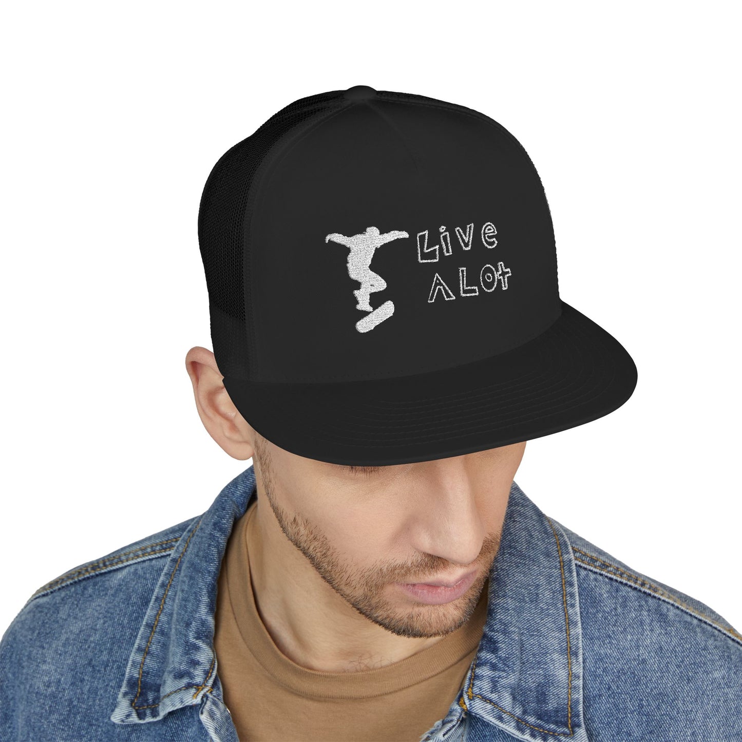 Live A Lot Panel Trucker Cap – Skateboarder Edition