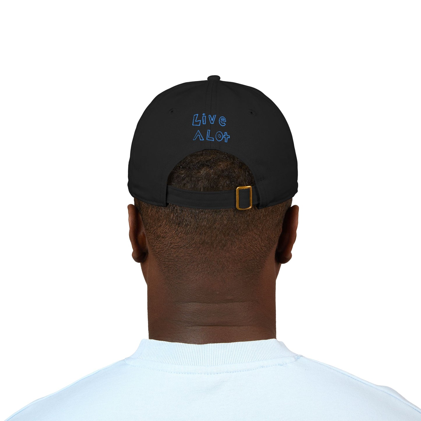 LIVE A LOT - Dad Cap – Bold Blue Embroidery (various color options)