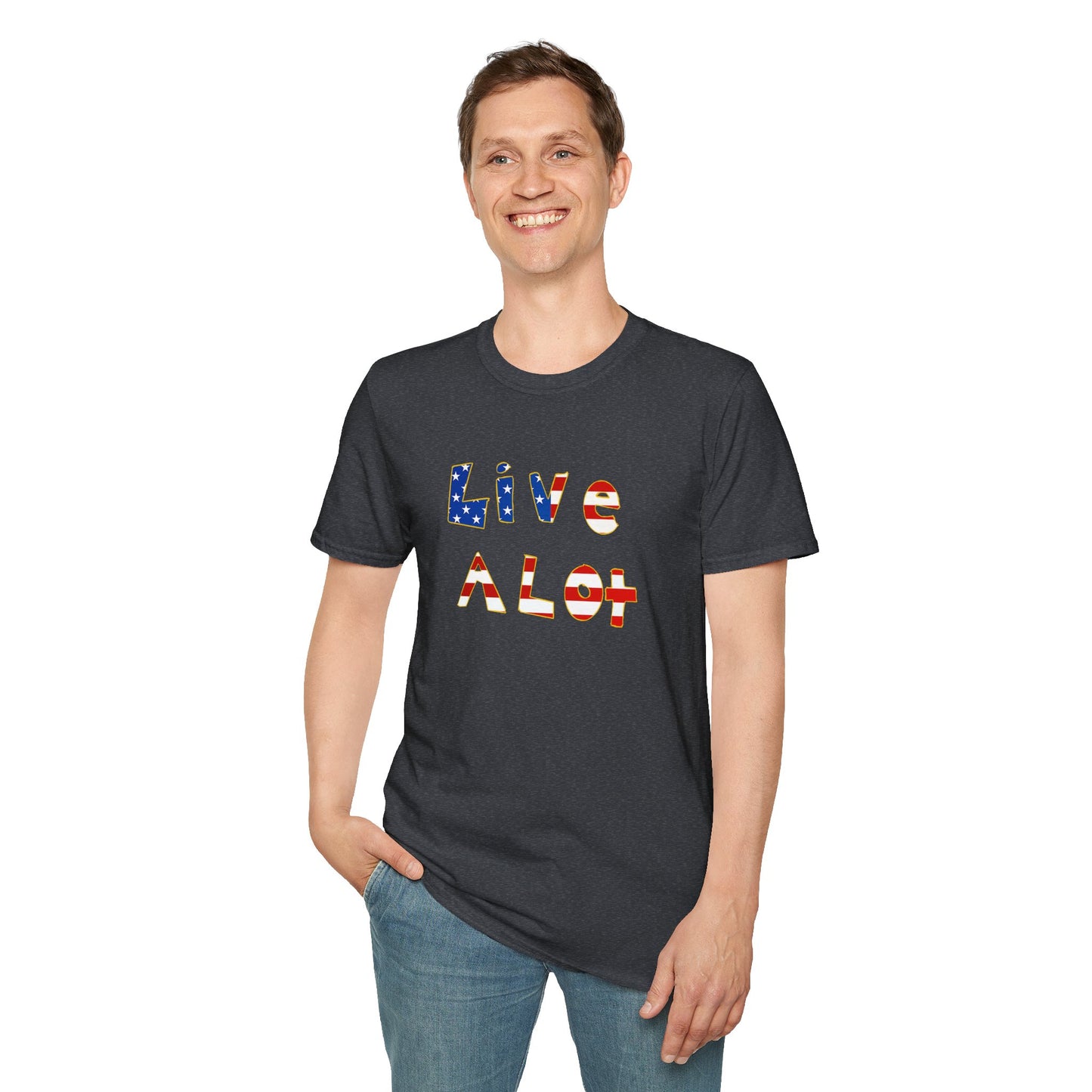 Live A Lot Tee — American Flag Edition (Multiple Color Options)