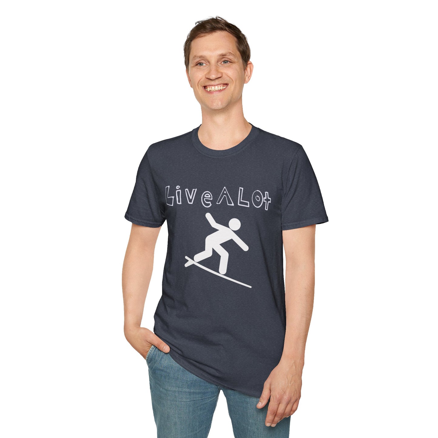 Live A Lot - Surfer Tee — Front & Back Print (Multiple Color Options)