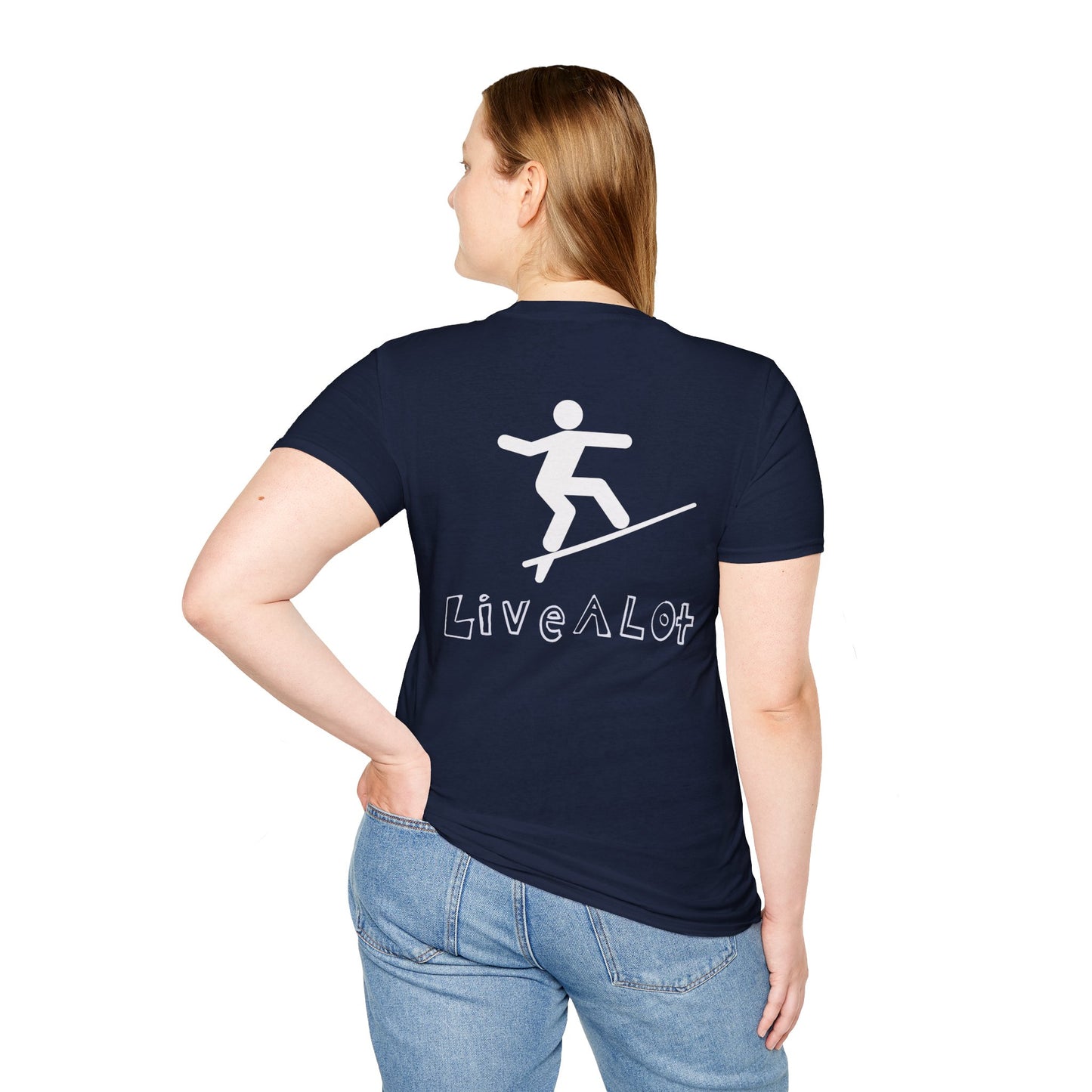 Live A Lot - Surfer Tee — Front & Back Print (Multiple Color Options)
