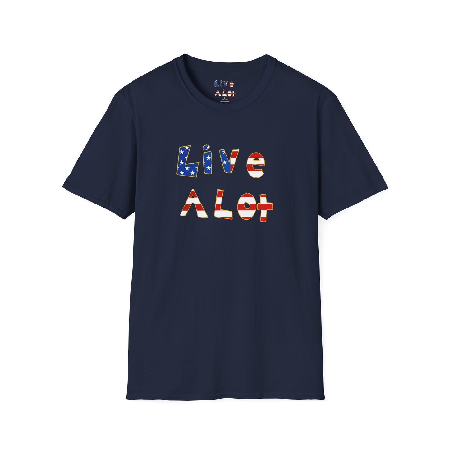 Live A Lot Tee — American Flag Edition (Multiple Color Options)