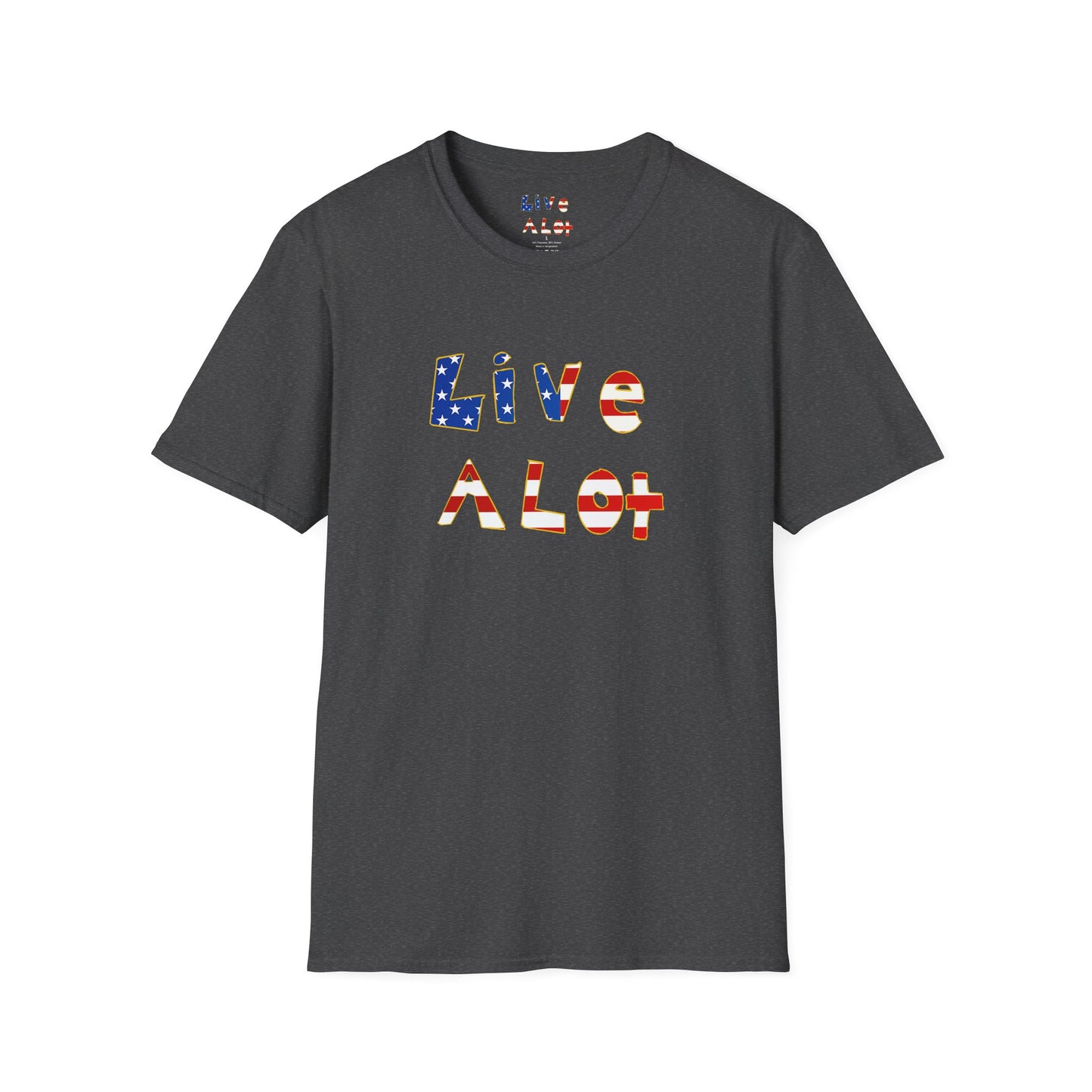 Live A Lot Tee — American Flag Edition (Multiple Color Options)