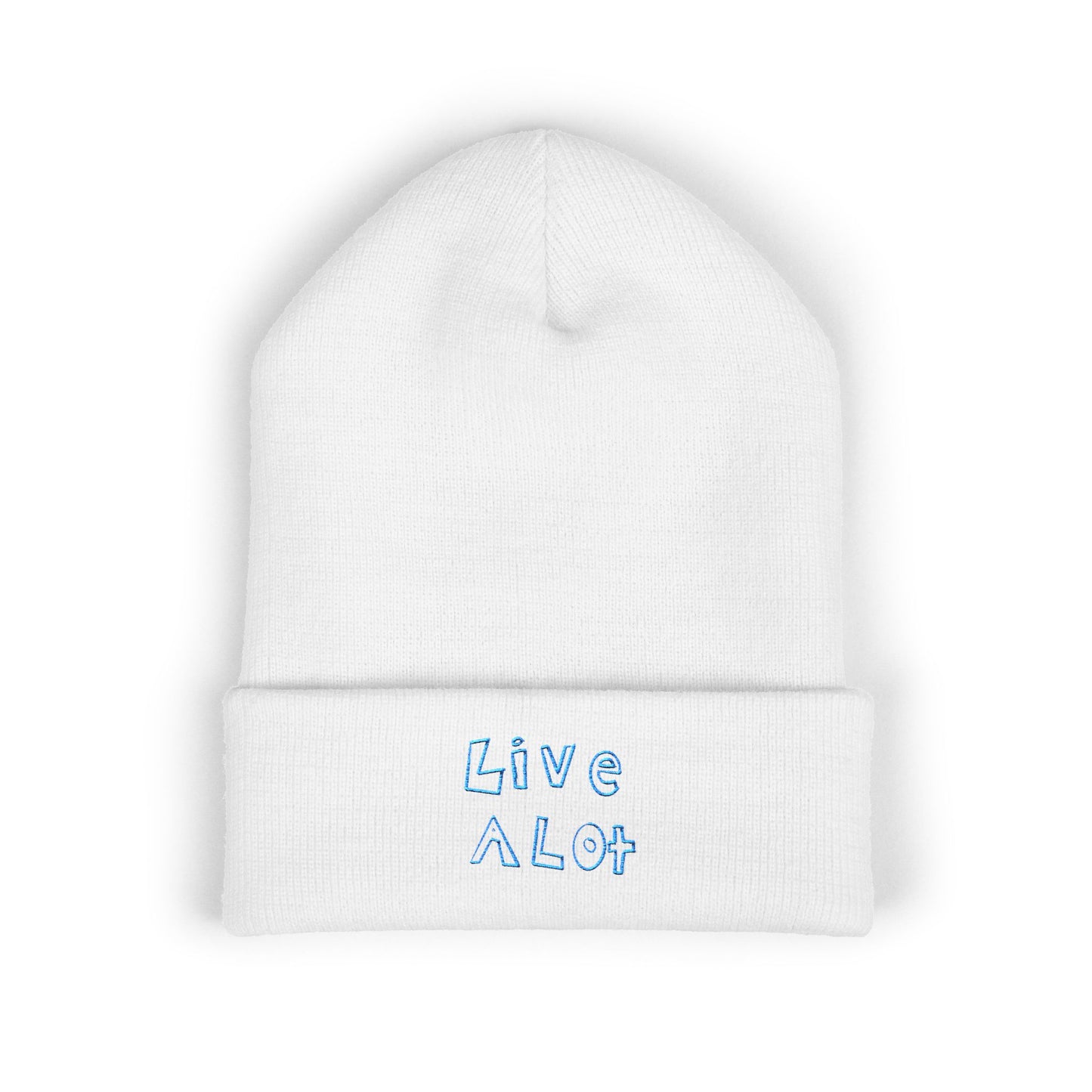 LIVE A LOT - Embroidered Beanie – Aqua/Teal (various color options)