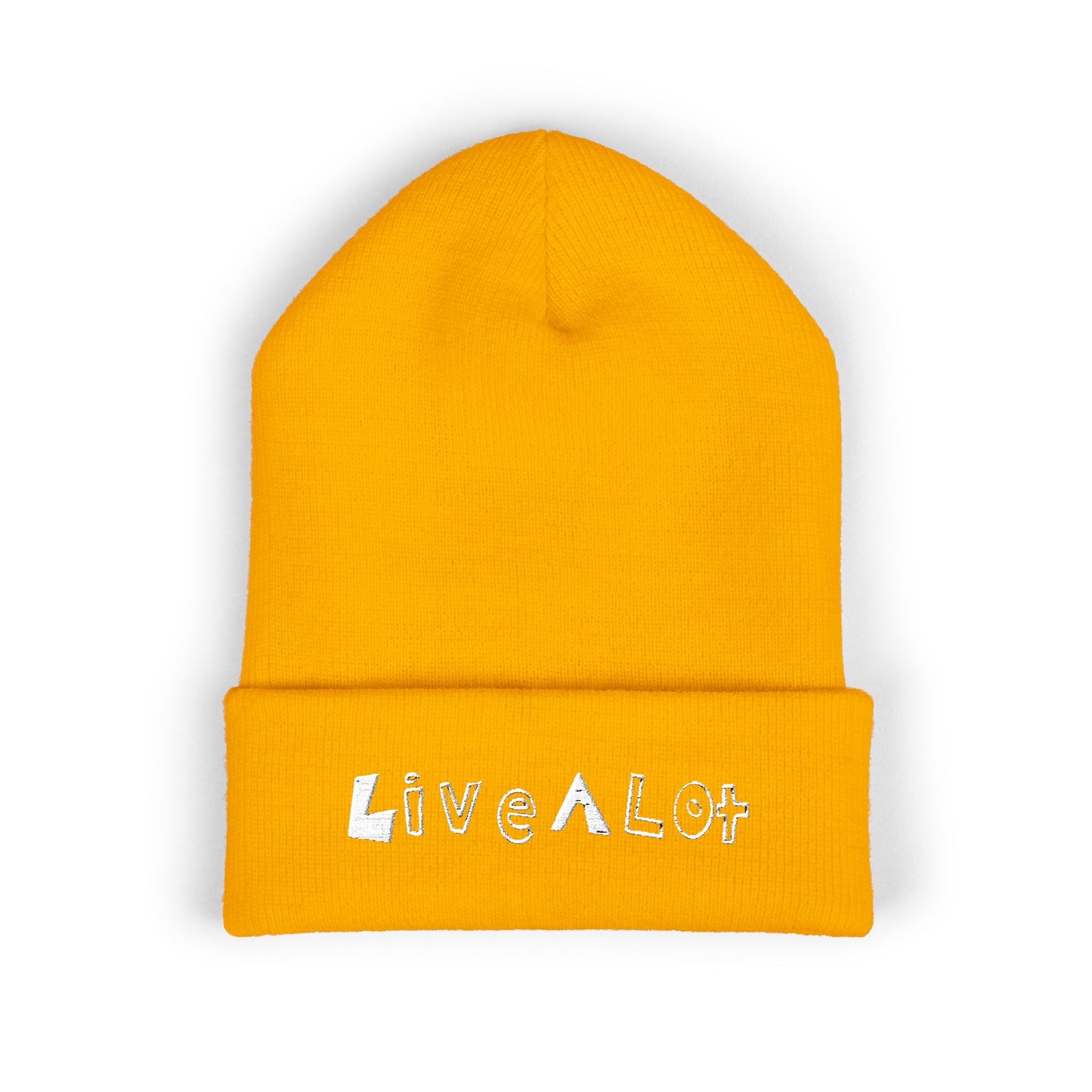 LIVE A LOT - Embroidered Beanie – WHITE (various color options)