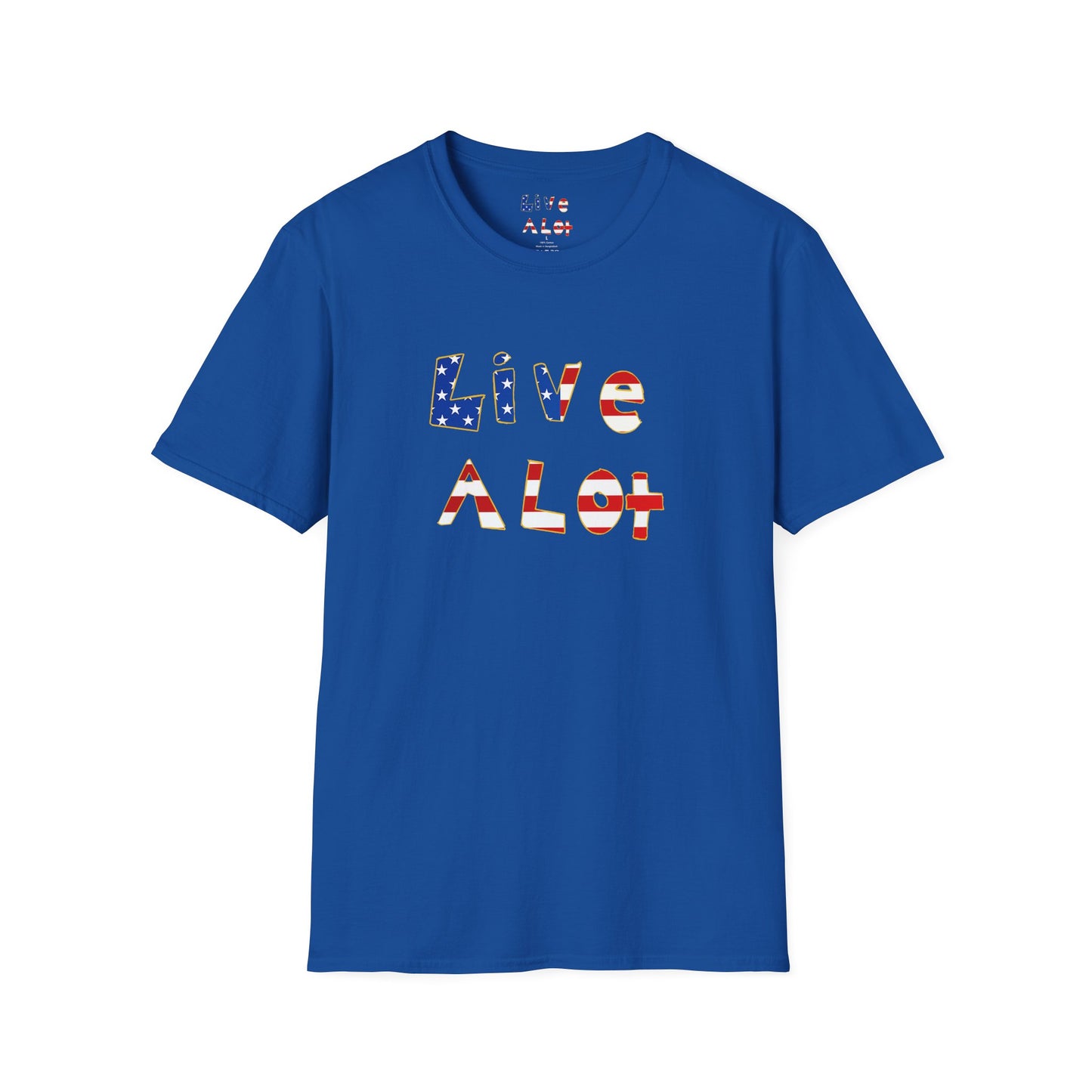 Live A Lot Tee — American Flag Edition (Multiple Color Options)
