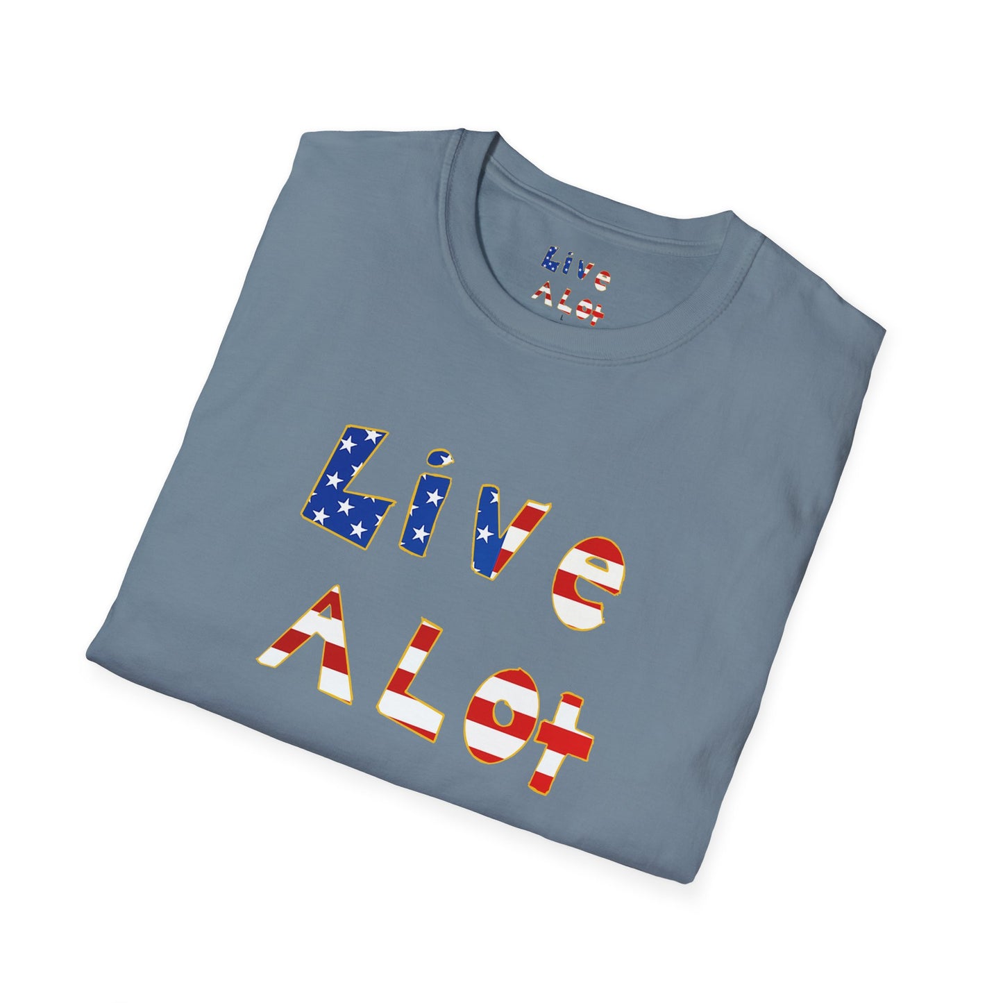 Live A Lot Tee — American Flag Edition (Multiple Color Options)