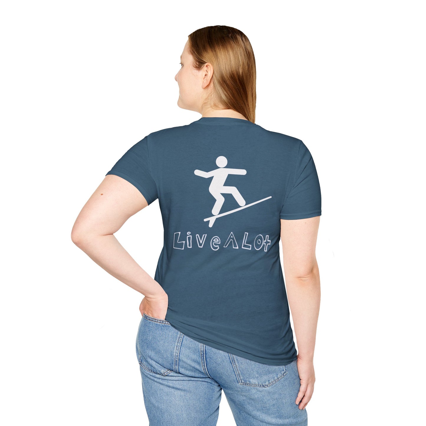 Live A Lot - Surfer Tee — Front & Back Print (Multiple Color Options)