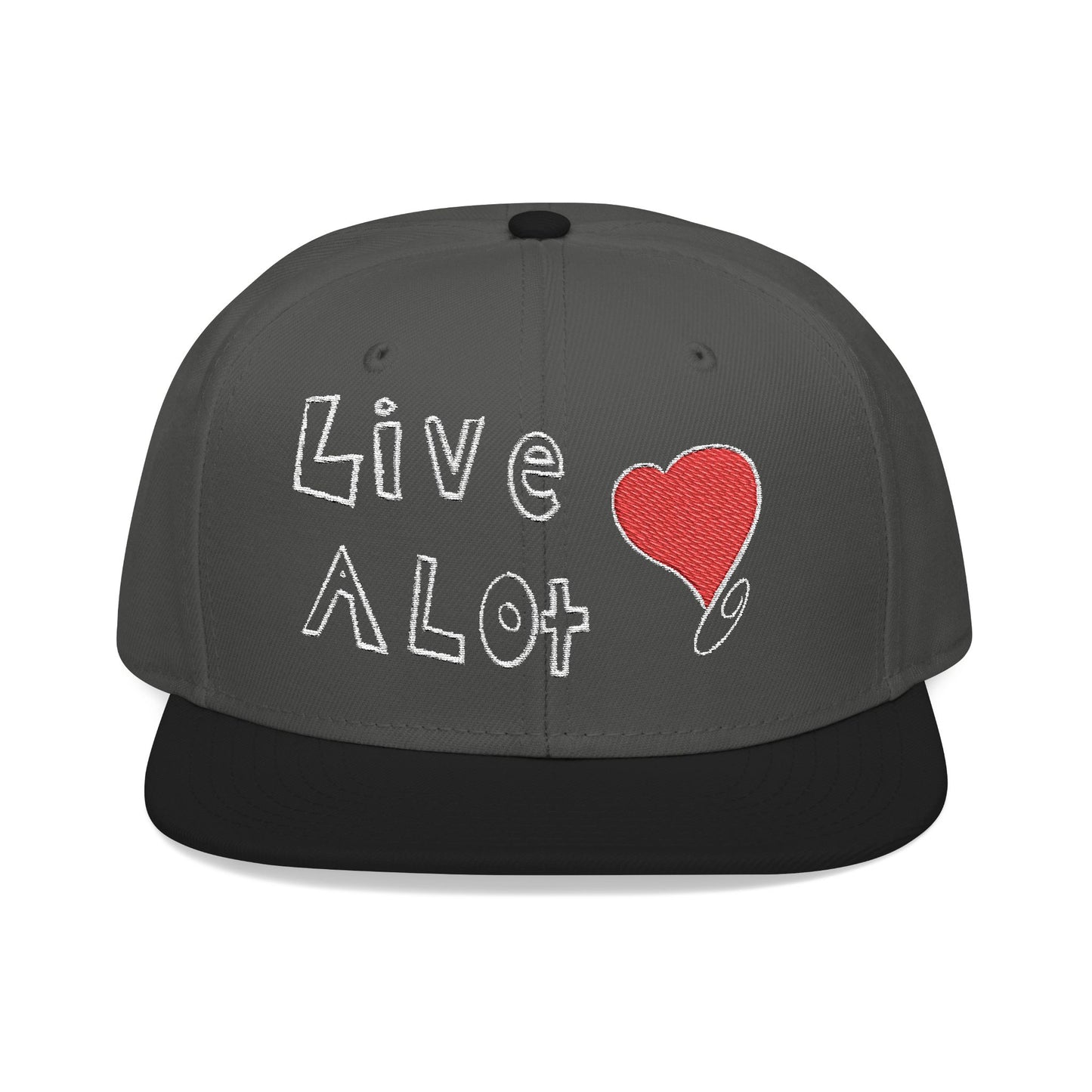 LIVE A LOT (Heart): Snapback Hat (many color combinations)