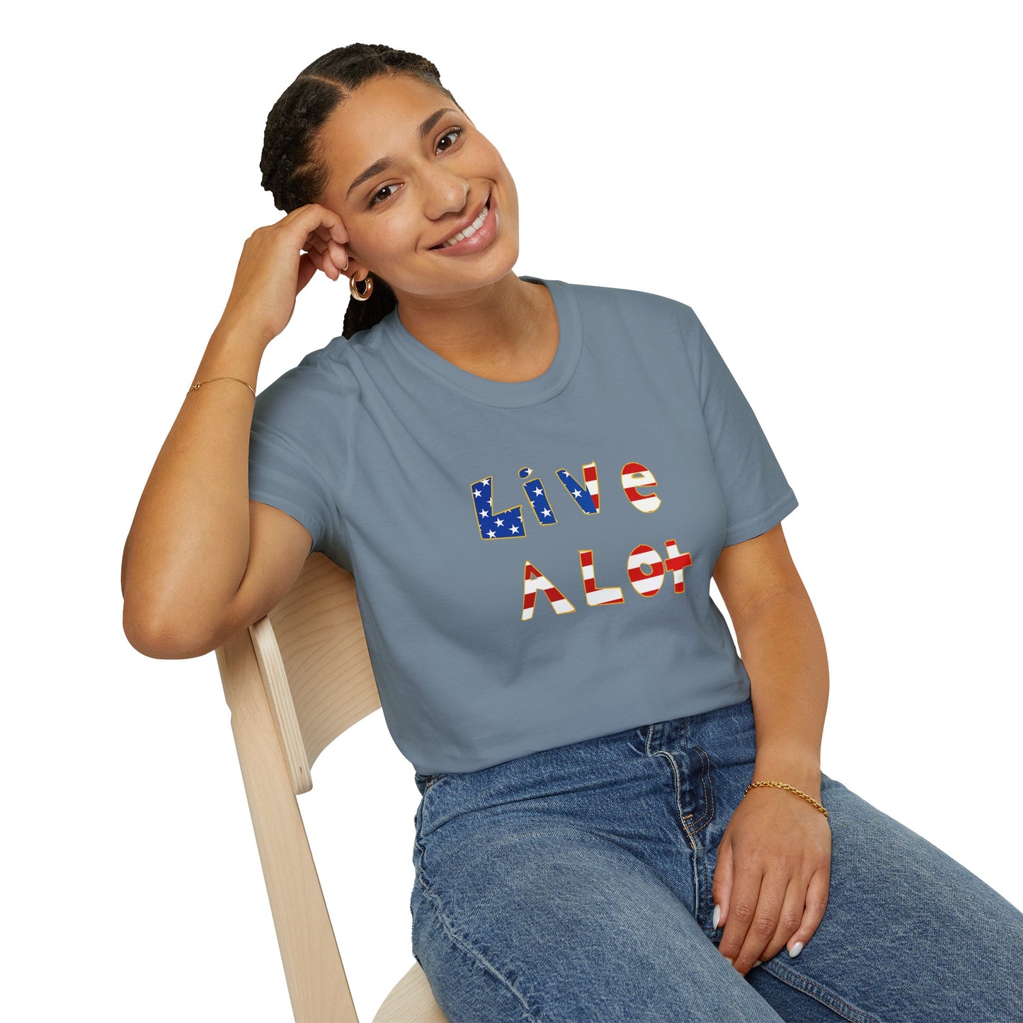 Live A Lot Tee — American Flag Edition (Multiple Color Options)