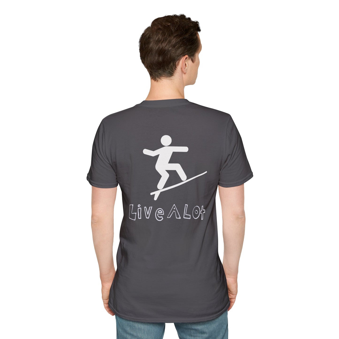 Live A Lot - Surfer Tee — Front & Back Print (Multiple Color Options)